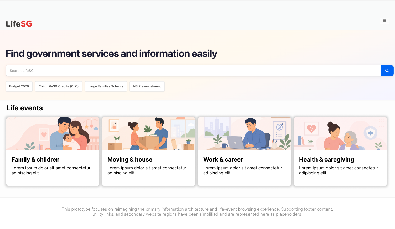 Live React prototype — LifeSG IA Redesign
