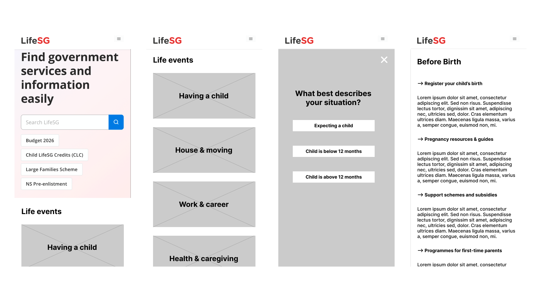 Option B flow &mdash; user self-segmentation via modal