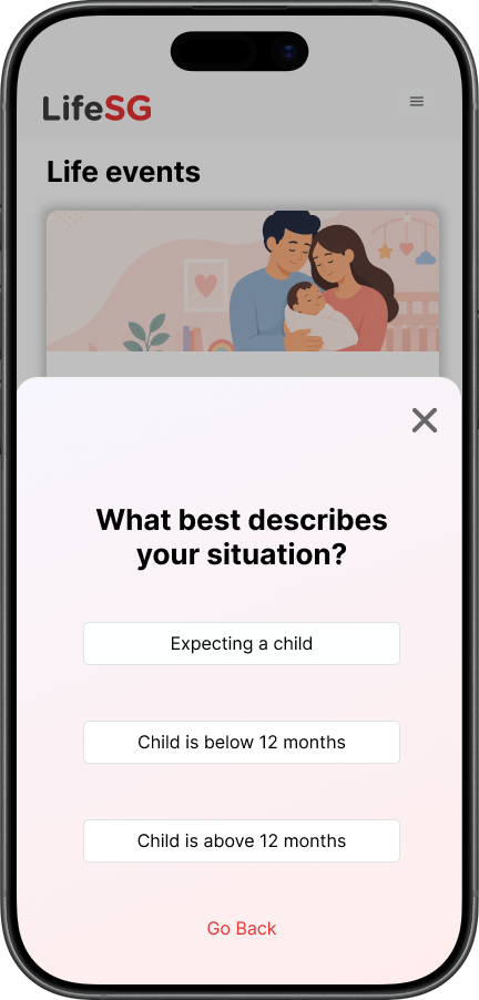 Option B — Self-segmentation modal