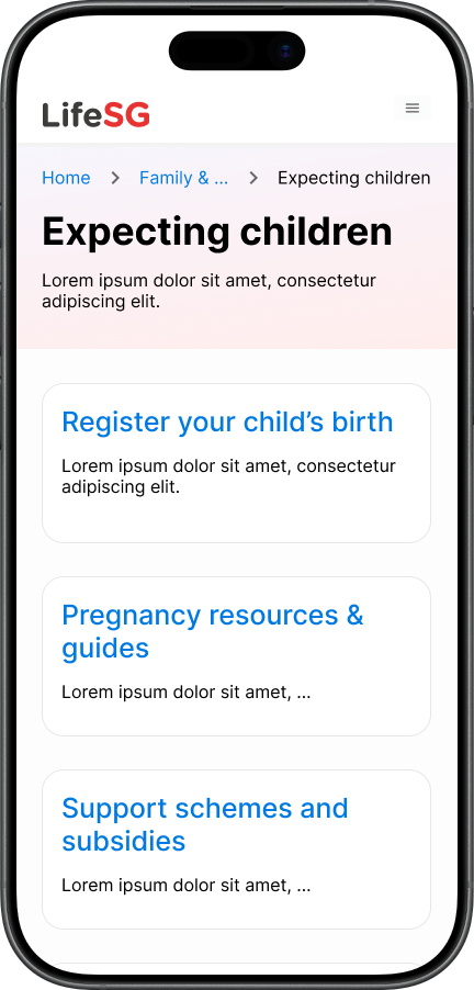 Option B — Stage-filtered destination page
